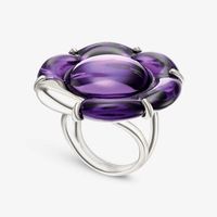 Bague BACCARAT-Paris „B Flower“ XL Cristal violet,Argent 925