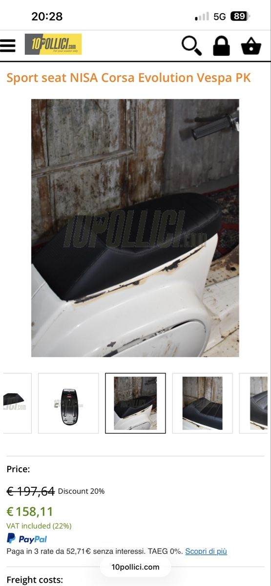 Vespa Tutti pezzi di ricambio per scooter: Sella Nisa vespa pk – Usato da Rivera venduto da Skip23 8