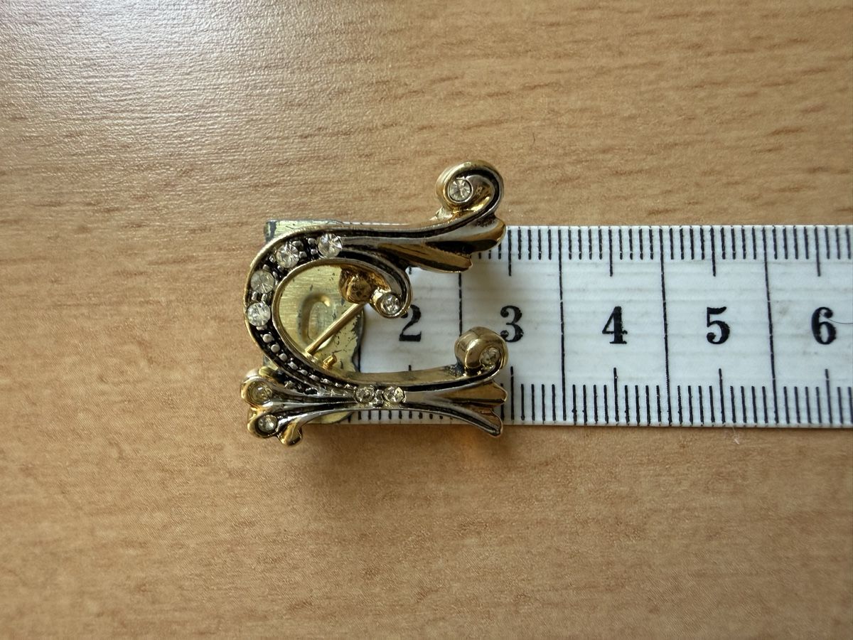 Spille & Fermagli: Vintage-Brosche mit Initiale N goldfarben mit Strass. – Nuovo (secondo la descrizione) da Lamone venduto da LaCantinaMagica 3