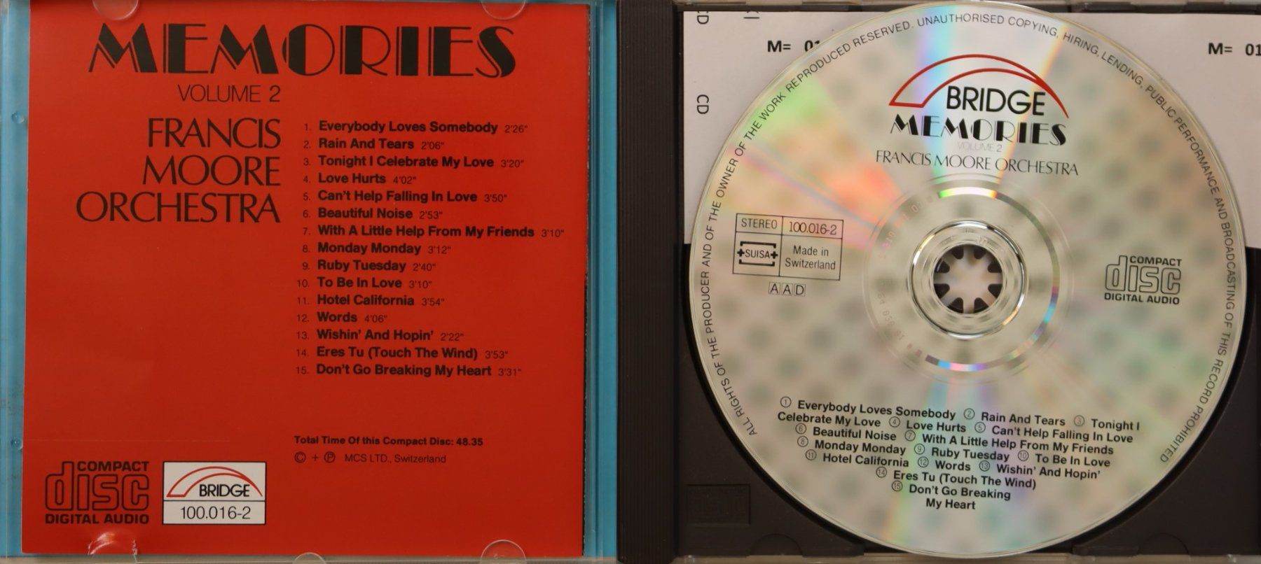 CDs: Francis Moore Orchestra- Memories Volume 2 – Gebraucht aus Luzern von CONTENTI 1
