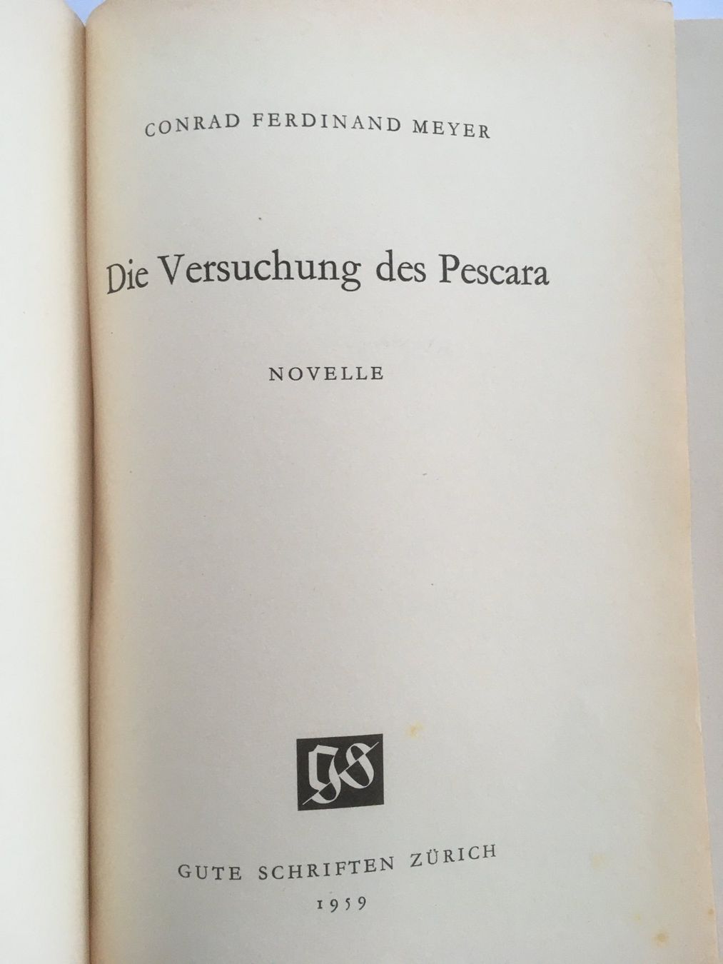 Bücher: Die Versuchung des Pescara - C.F. Meyer (1959) – Gebraucht aus Grenchen von Kogi7 1