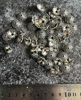 Grosses Lot Bead Caps / Perlenkappen silberfarben – Schmuck