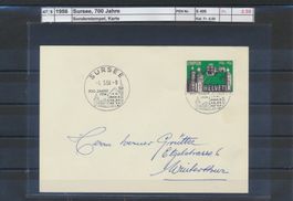1956 "700 Jahre Sursee", Sonderstempel, Karte