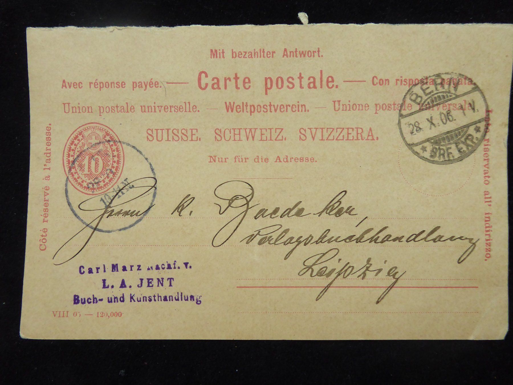 Tutti i francobolli: 1906 Carte postale Weltpostverein – Usato da Zürich venduto da Chaeffeler