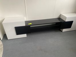 Modernes TV Möbel Weiss/Schwarz 📺 – Lowboard / Designer TV-