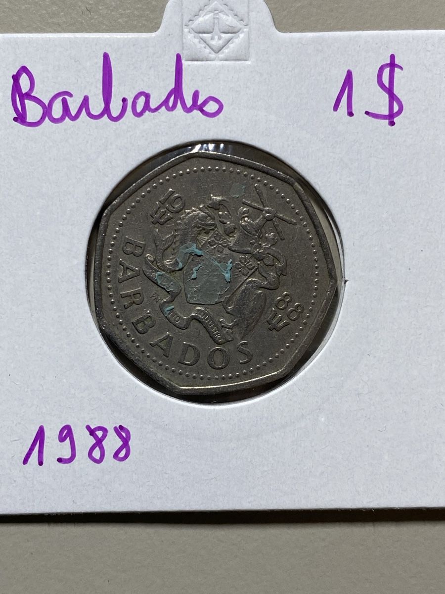 Toutes les monnaies: Barbades - 1 dollar - 1988 – D'occasion à Payerne par Mike1682