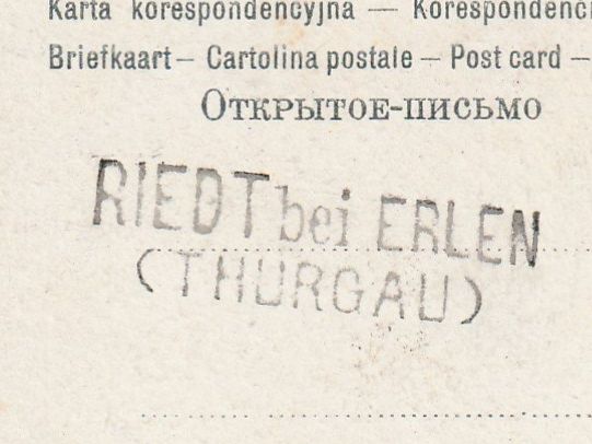 Alle Briefmarken: Stabstempel Riedt bei Erlen auf Ak – Gebraucht aus Rorschacherberg von fratovi2