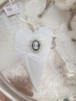 Herz Spitze Shabby Chic Vintage Liebe Stoffherz Gemme