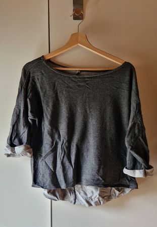 Graues Sommer Shirt mit 3/4 Ärmel, Grösse M, Top Zustand