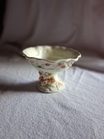 Fuss-Schale Keramik Blumenmuster floral Dekoration