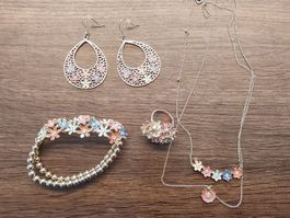 Schmuckset neu Motiv Blumen