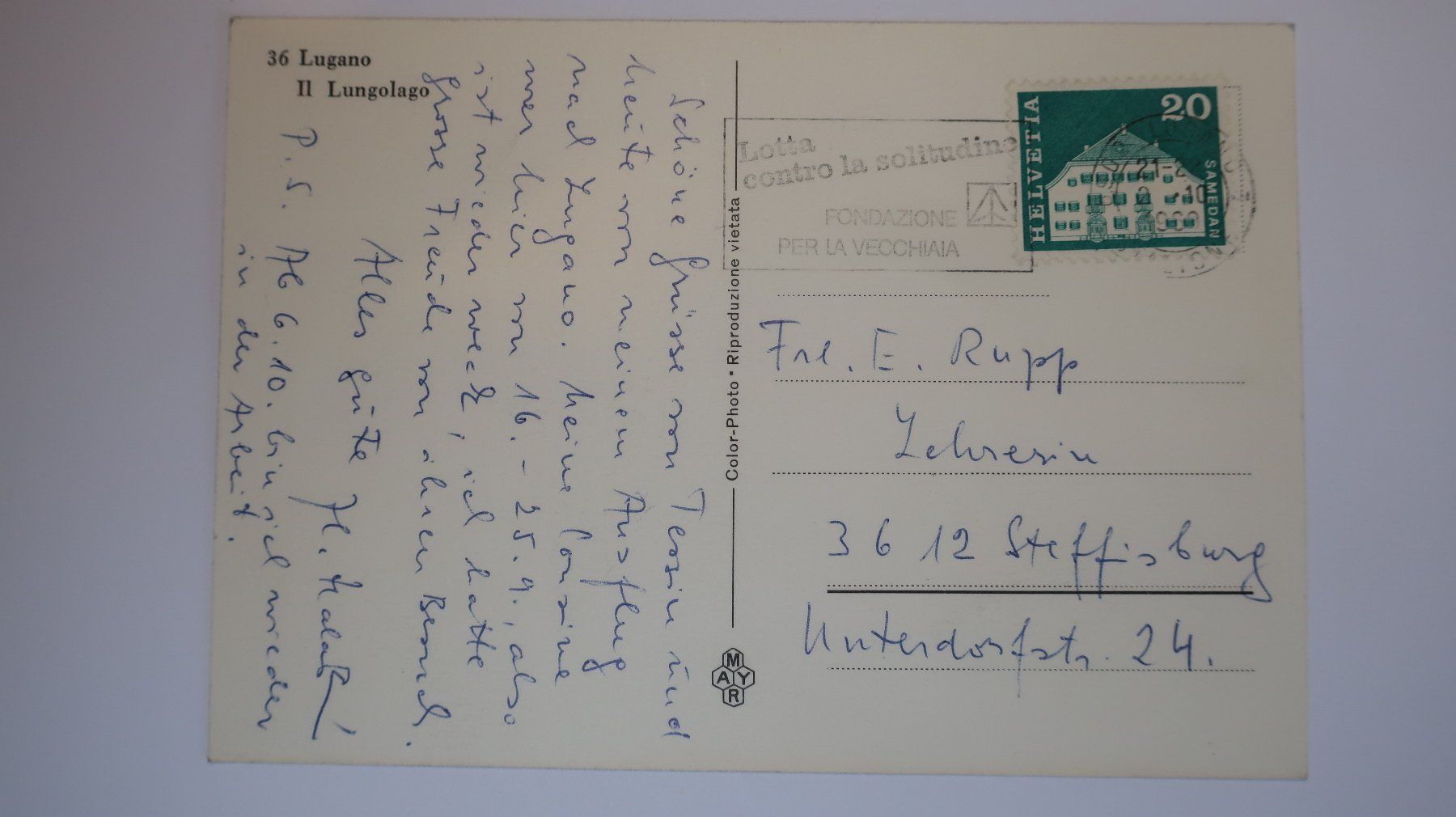 Cartes postales: Lugano Il Lungolago – D'occasion à Cormoret par Pascalll2001 3