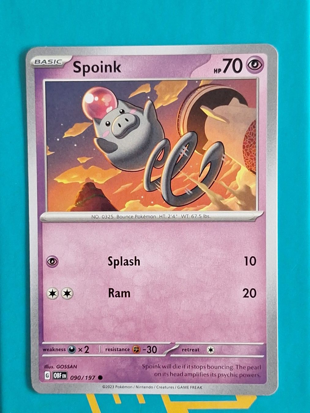 Pokémon Carte collezionabili: Spoink - Pokemon Obsidian Flames – Usato da Altstätten SG venduto da GGsGameshop