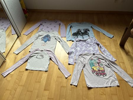 Für Girls: 6 verschiedene Langarm-Shirts, Grösse 158/164