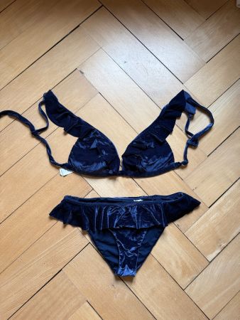 CALZEDONIA - Samt Bikini dunkelblau L