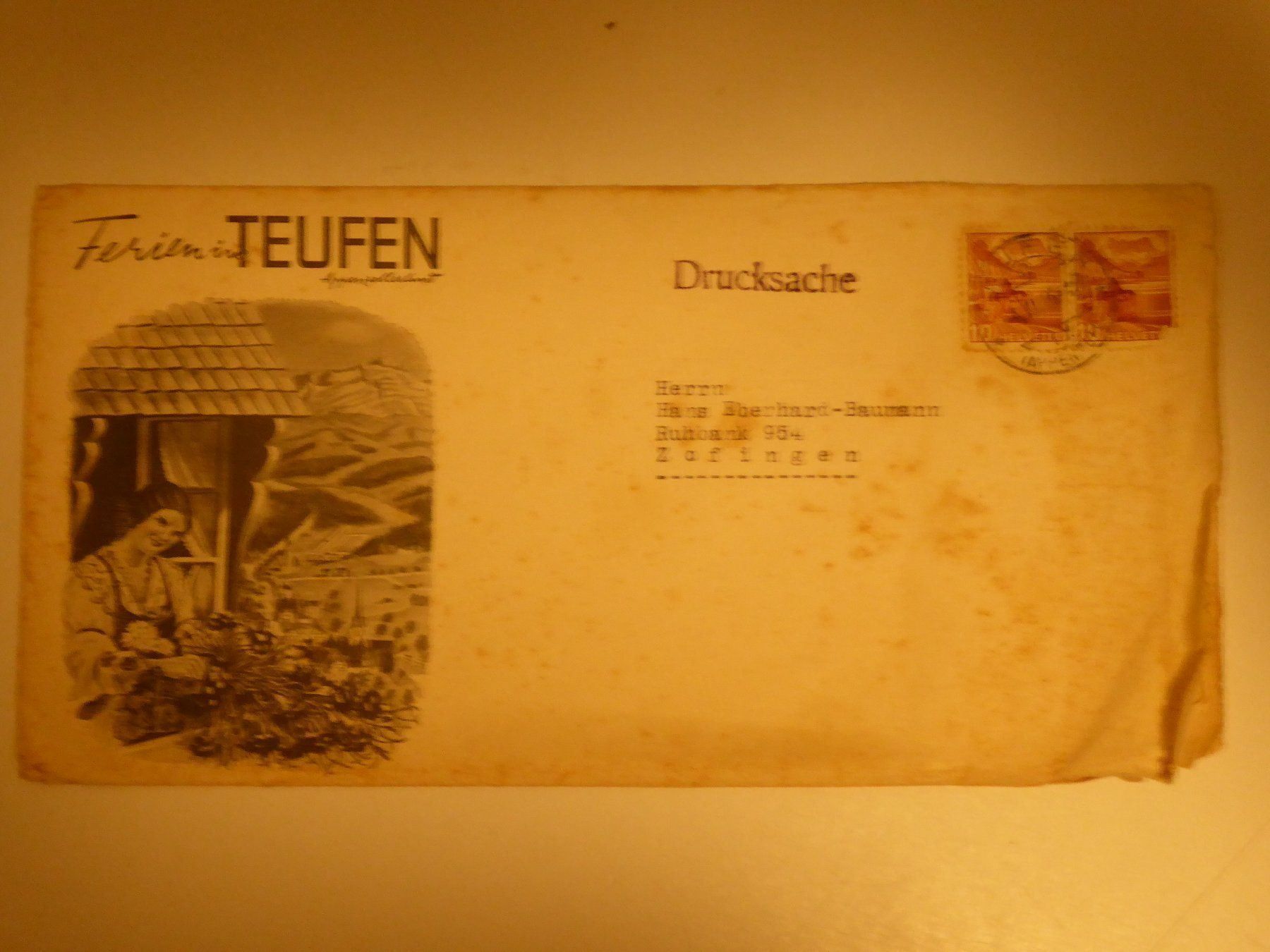 Dokumente: Brief von 1946  "Ferien in Teufen" – Gebraucht aus Zürich von Chaeffeler 1