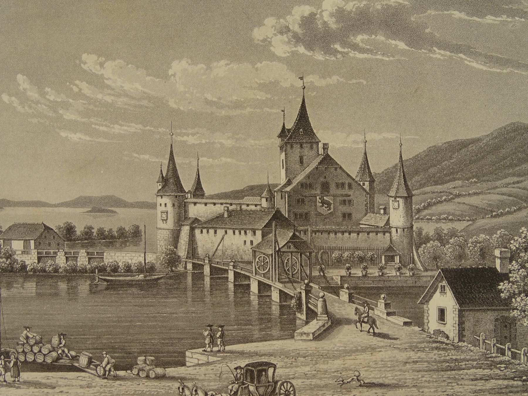 Incisioni: NIDAU, AQUATINTA 1857 – Usato da Grüningen venduto da Kartensammler 3