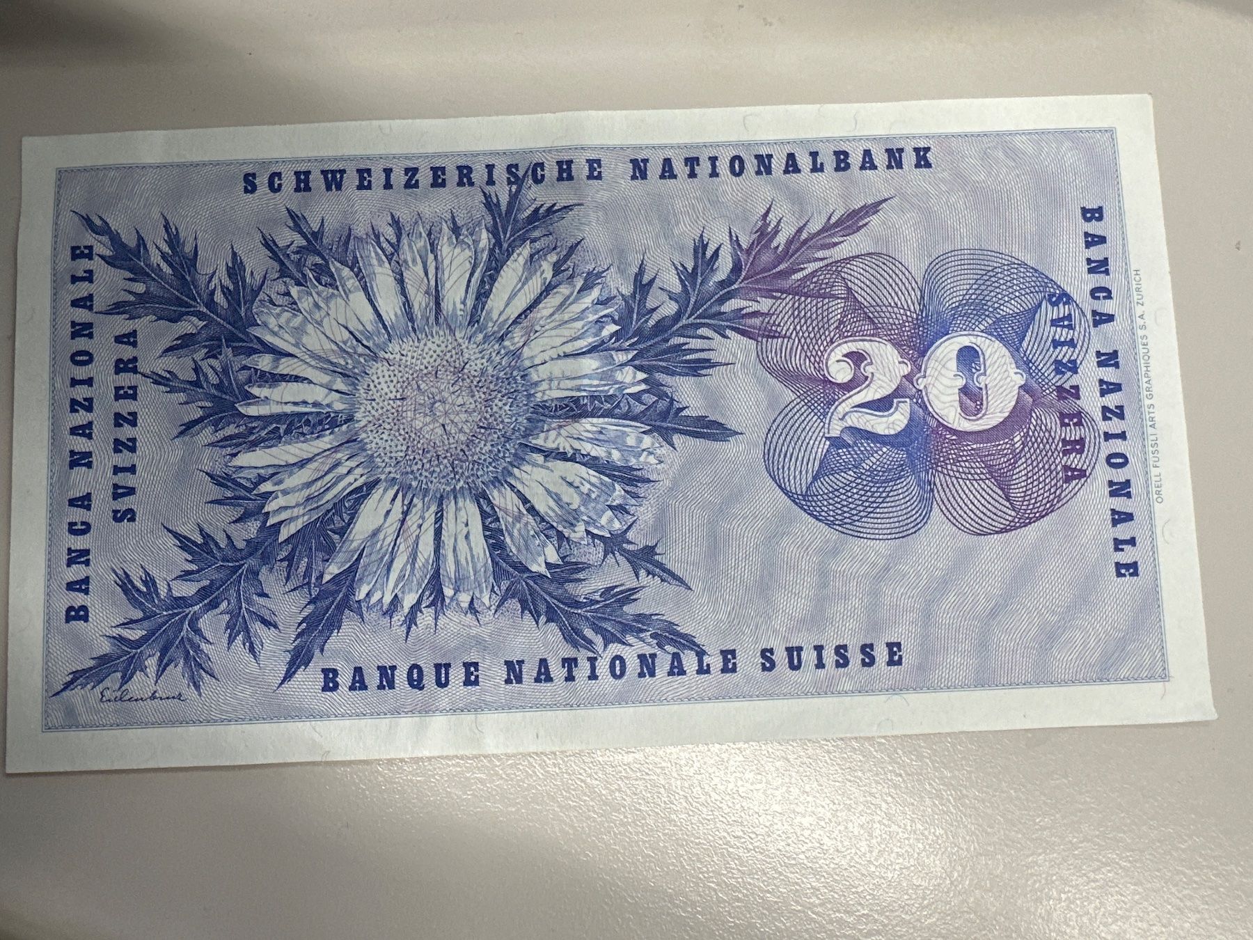 Banconote: 20 Fr. -Note Schweiz 1974 – Usato da Herisau venduto da herau 1