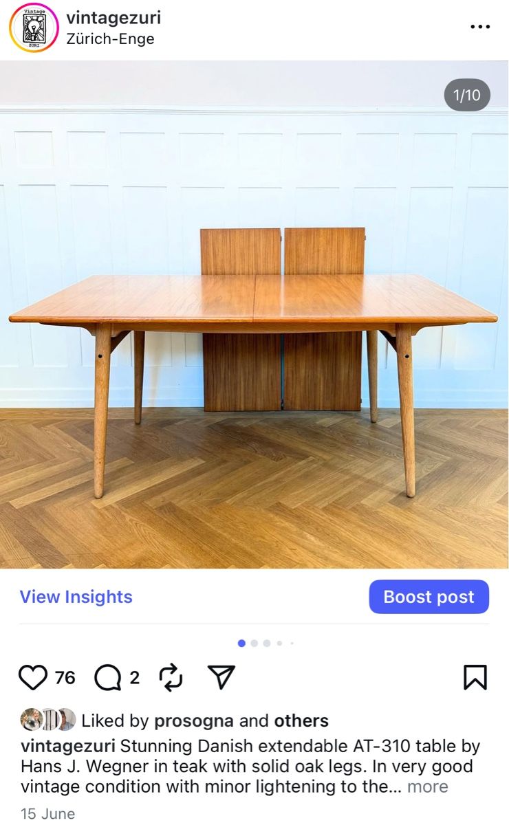 Tavoli: Hans Wegner Danish Mid Century dining table teak – Usato da Zürich venduto da Zurichvintage 9