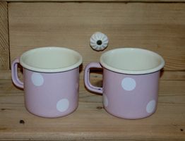 2er-Set Henkeltassen Emaille - neu