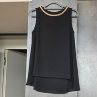 🐸 ELEGANTES FESTLICHES PARTY TOP BLUSE 34 MIT GOLDDEKO