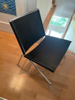 2 Designsessel aus Leder mit Chromgestell