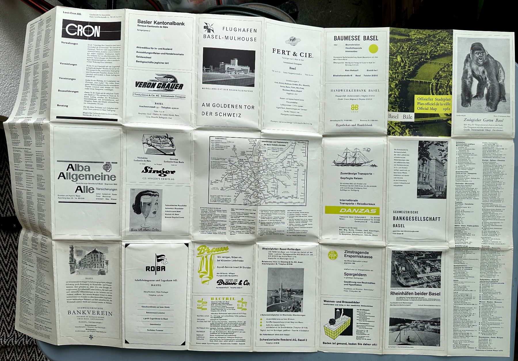 Landkarten & Atlanten: Offizieller Stadtplan Basel Bâle 1961 – Gebraucht aus Zürich von allp 2