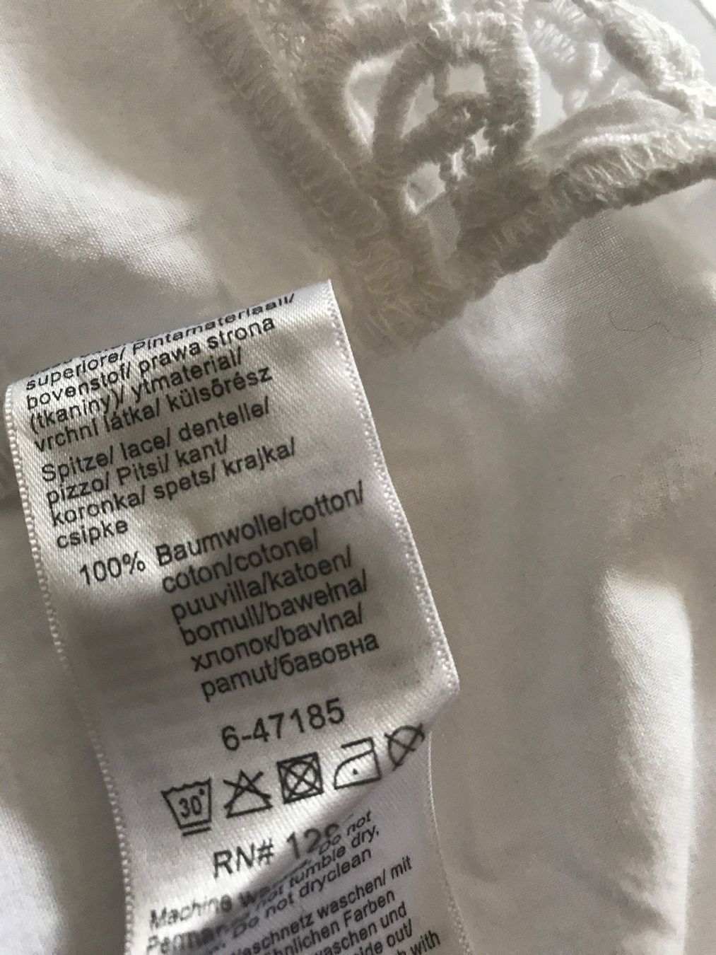 Camicette: Bonprix Bluse mit Spitze weiß Gr 46 Baumwolle – Usato da Nussbaumen AG venduto da brigitebardot 6
