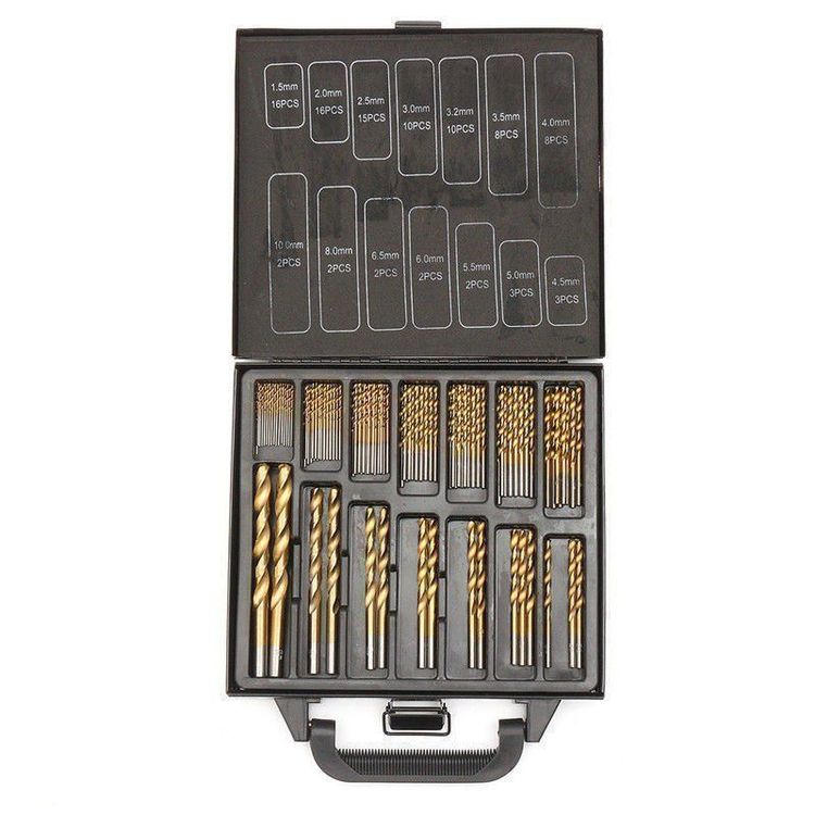 99-teiliges Spiralbohrer-Set – 1,5 Bis 10 Mm, Titanbeschichtet, HSS Cobalt – Für Metall, Holz Und Mehr
