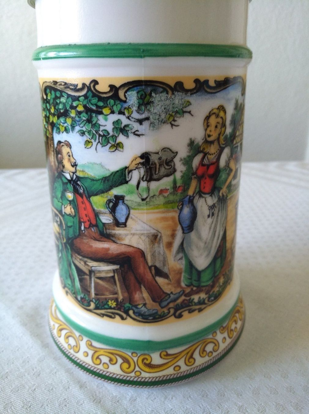 Bicchieri: Original BMF Bierseidel mit Zinndeckel – Usato da Chur venduto da rh86424 1