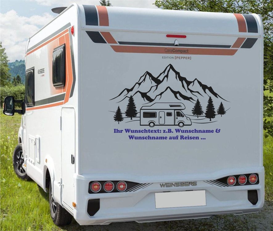Aufkleber Wohnmobil Wohnwagen Camper Camping Caravan Auto Text Wunschtext
