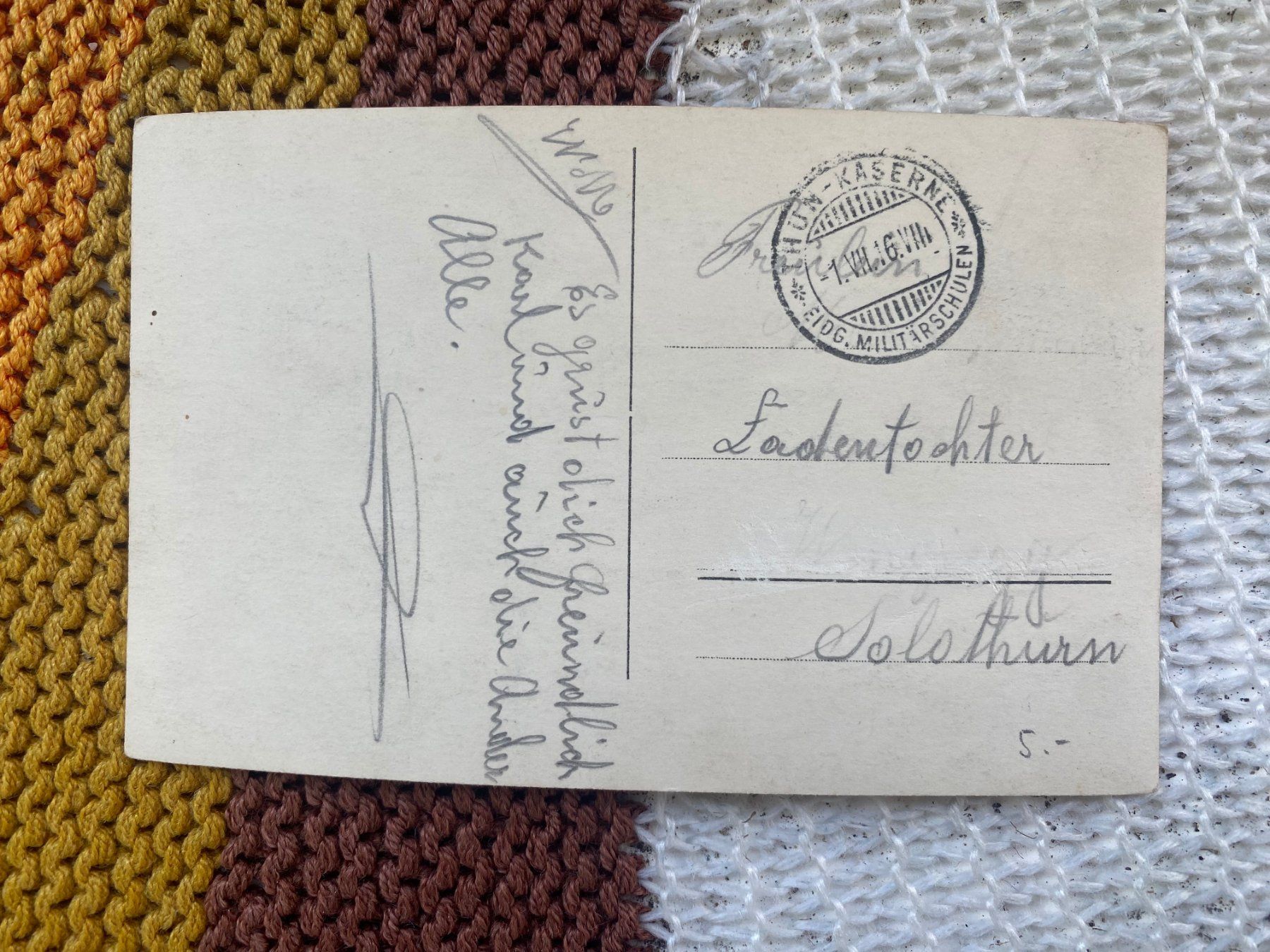 Cartoline postali: 1916 AK Thun Militär – Usato da Langendorf venduto da Antik-Samariter 1