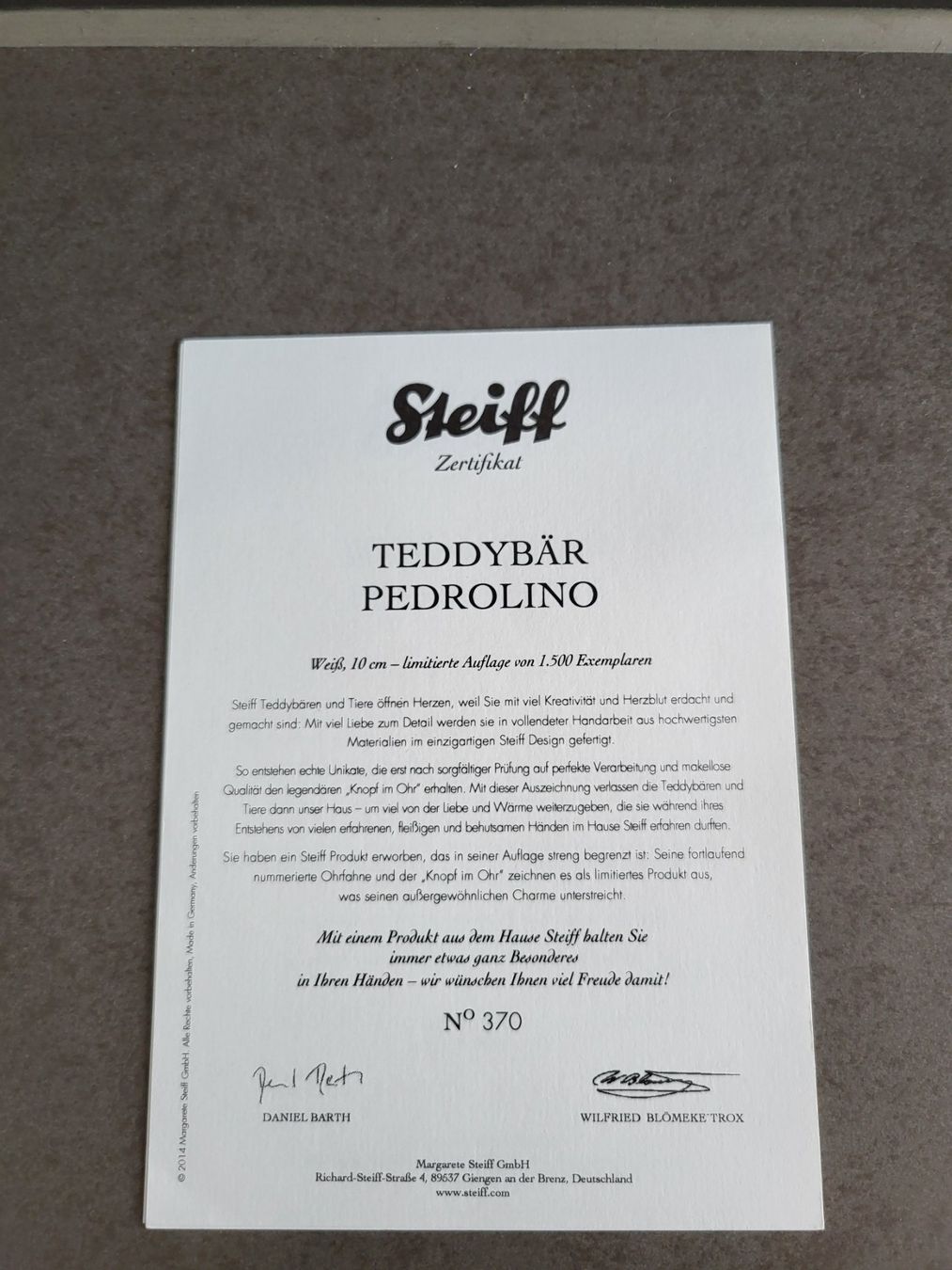 Steiff Spielzeuge: Steiff Teddy – Neu (gemäss Beschreibung) aus Zürich von Orchidee 5