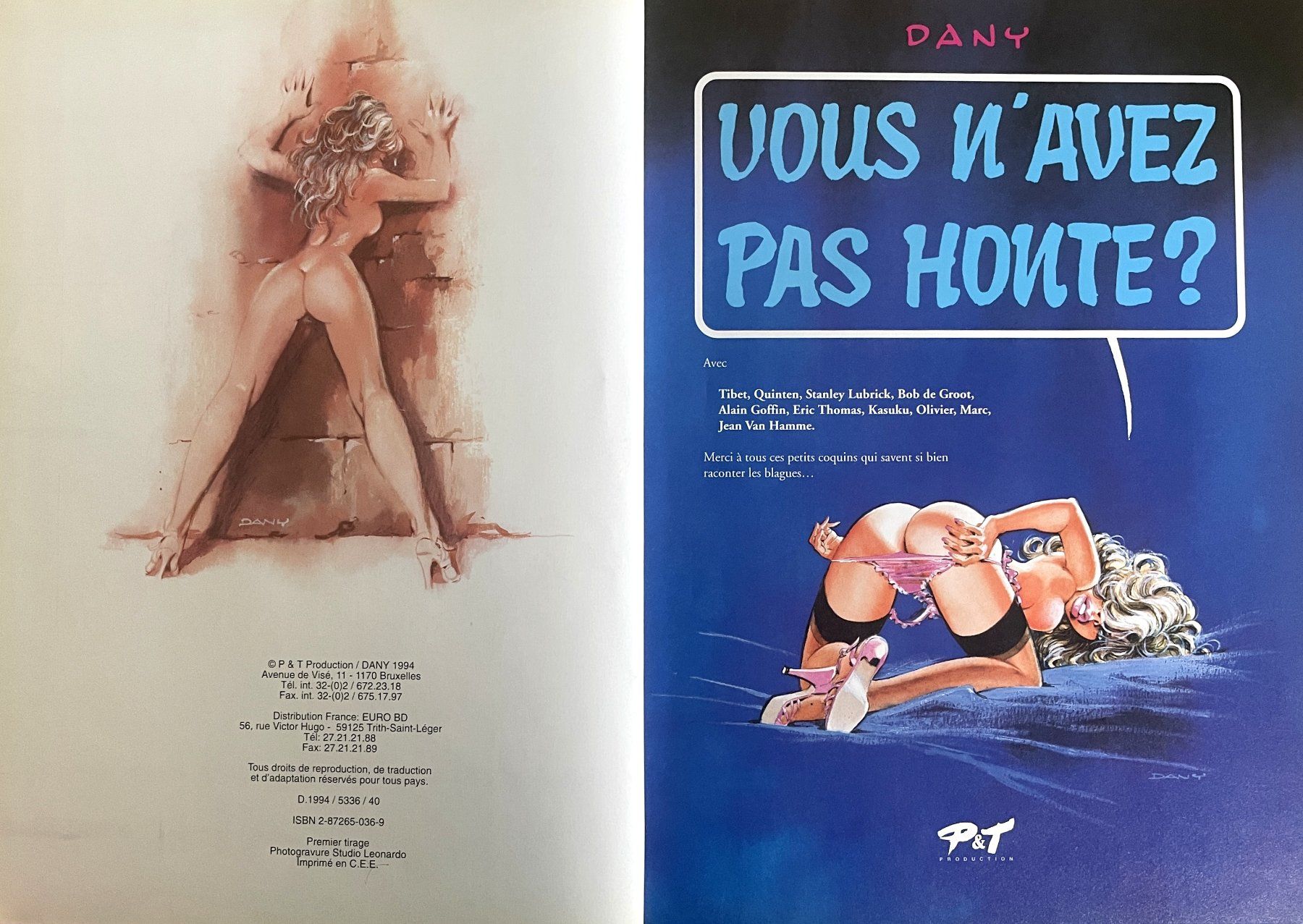 Fumetti: Vous n'avez pas honte?  Dany - E.O. 1994 BD érotique – Usato da Savagnier venduto da Ne2065 1