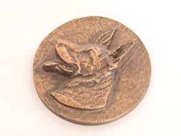 Deutscher Schäferhund 1989 SV Bronze 14cm Relief Medaille