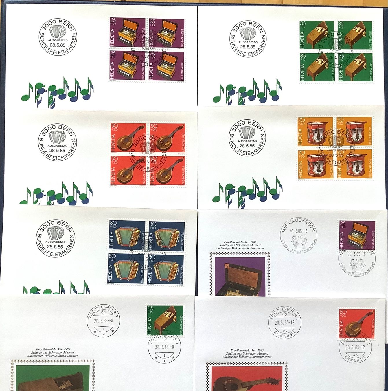 Tutti i francobolli: 1985 Pro Patria FDC 4er + Einzel + Einzel Phliswiss – Nuovo (secondo la descrizione) da Liestal venduto da Skunk02 1