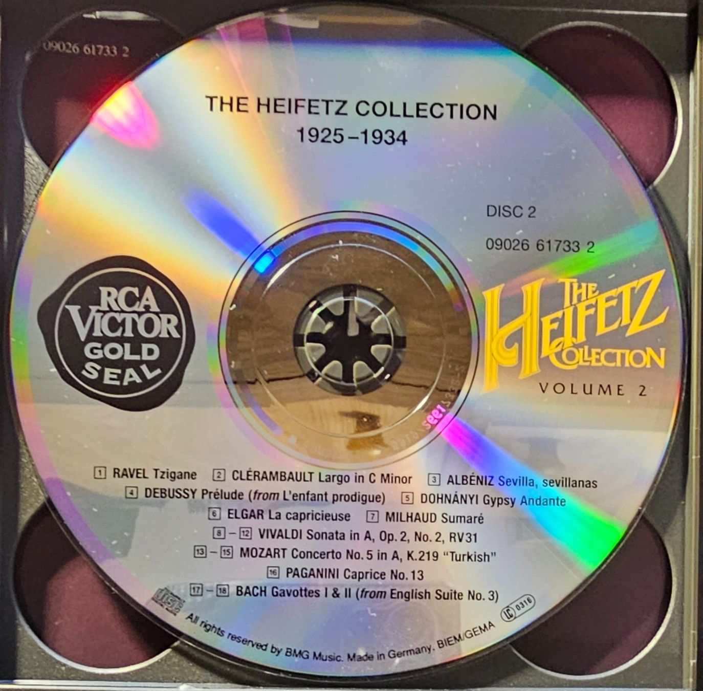 CD: Jascha Heifetz – 1925-1934 – Usato da Wahlen b. Laufen venduto da Cg10 2