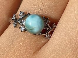Echter Larimar aus Dominikanische Republik – Edelsteinring