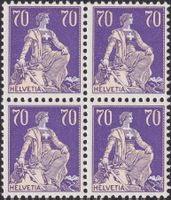 Helvetia mit Schwert: 162z (70c) ** postfrisch, Kat: 300.-+
