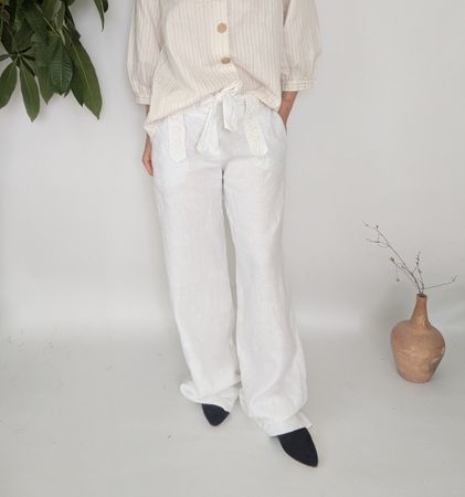 Leinen Hose Damen weiss Grösse 40 Topshop