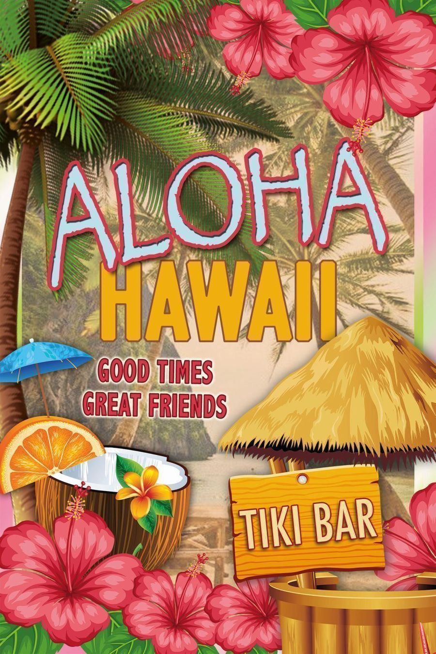 Insegne: Blechschild-ALOHA HAWAII-TIKI BAR – Nuovo e nell'imballaggio originale da Rupperswil venduto da big-one-sale