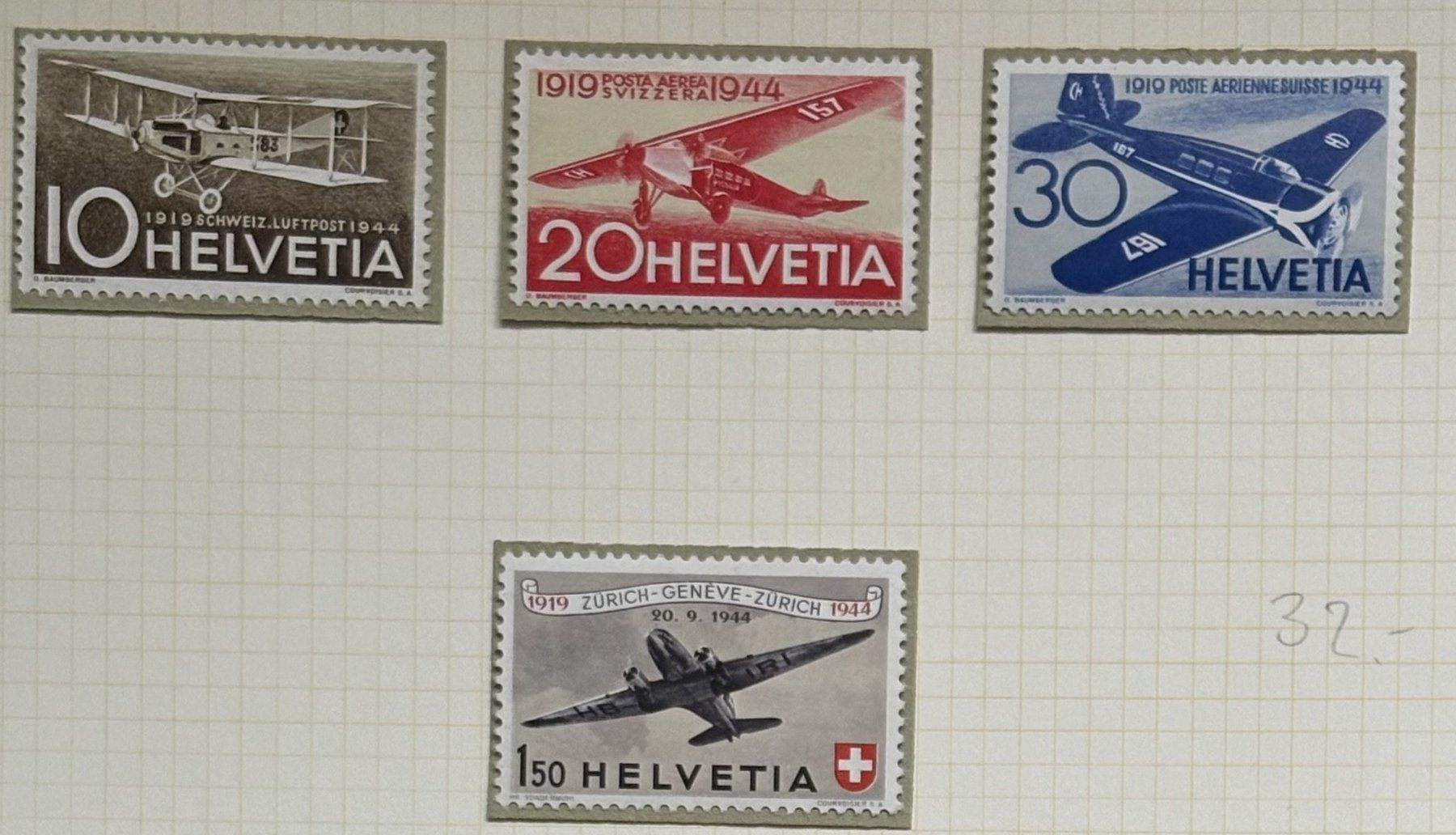 Tutti i francobolli: FLUGPOST BRIEFMARKEN – Usato da Ostermundigen venduto da Heavenmaus75 1