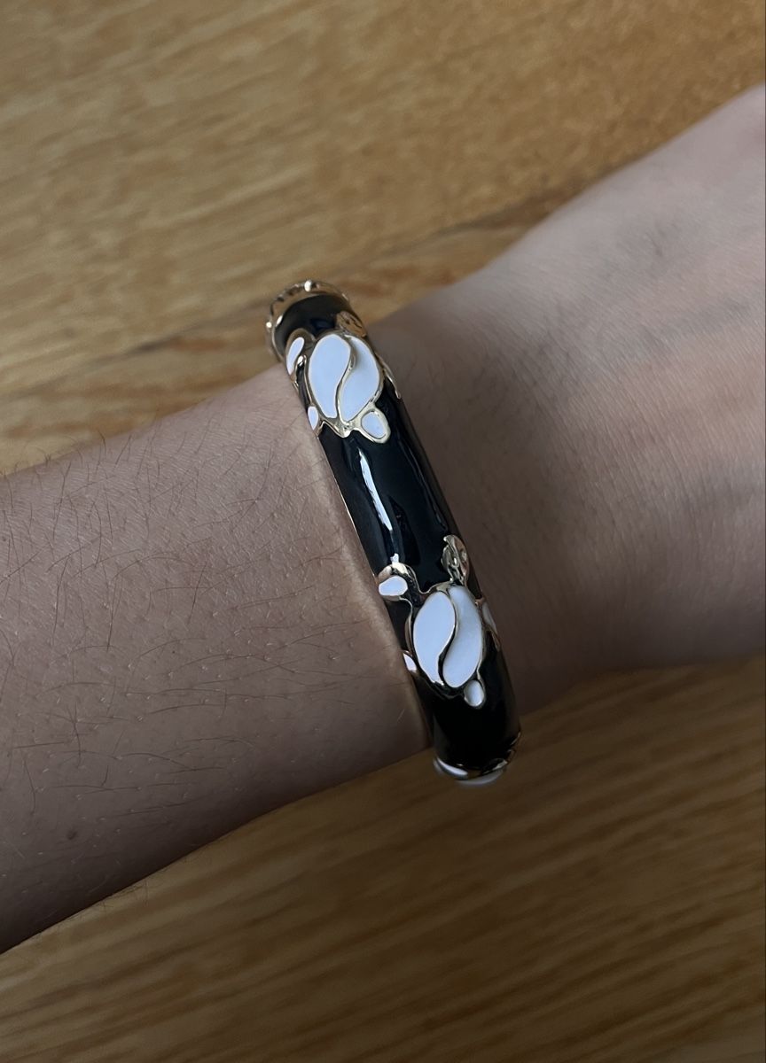 Bracciali & Braccialetti: Schicker Emaille Armreif Schwarz Gold Weiss – Usato da Zürich venduto da a.b.2025
