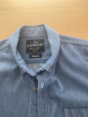 Canda Herrenhemd, Grösse 41/42, Blau gestreift, Top Zustand