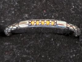 Bague argent 925 tressé avec Citrines taille 54 ☆☆☆