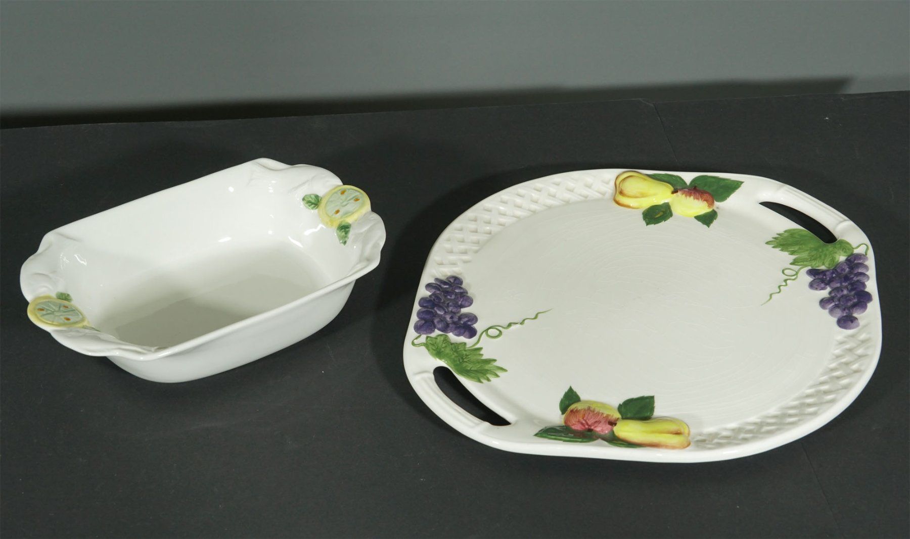 Set di piatti: Majolika Obstplatte und Schale – Usato da Meggen venduto da Trouvaillen