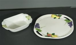 Majolika Obstplatte und Schale