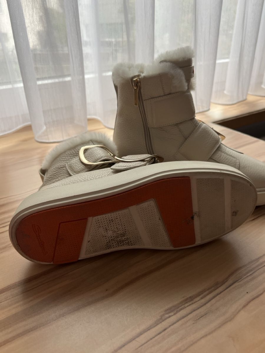 Santoni Damenschuhe: Santoni Stiefel weiss mit Lammfell – Neu (gemäss Beschreibung) aus Neerach von ste_5s87 1