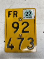 Mofanummer Nummernschild Mofa Töffli FR 92473