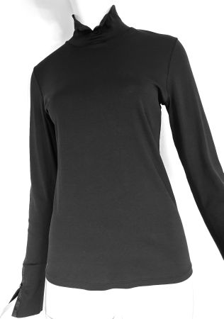 MARC CAIN Shirt langarm Stehkragen schwarz - EU 38